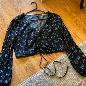 Wild fable crop top with tie front